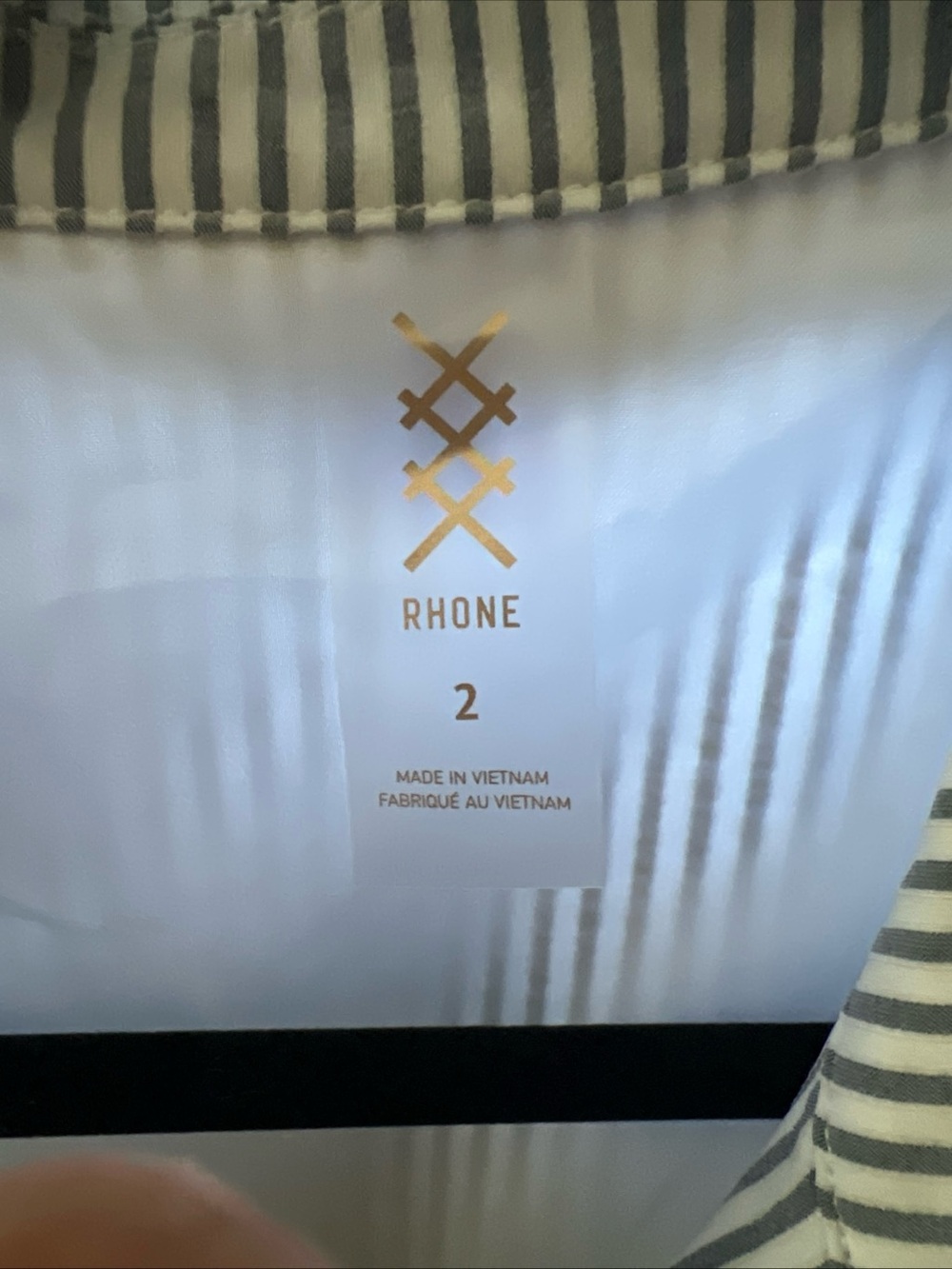 RHONE saltair notch neck seersucker mini dress in wash navy stripe - Picture 2 of 9